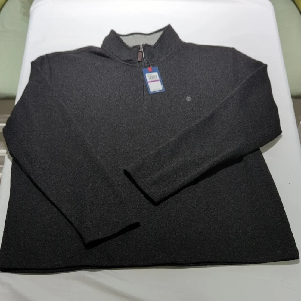 Izod Men's Black Zip Up Sweater XXL/TTG/XXG $70 ORIGINAL TAG.. absolutely New!!